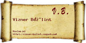 Vizner Bálint névjegykártya