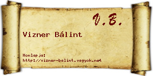 Vizner Bálint névjegykártya